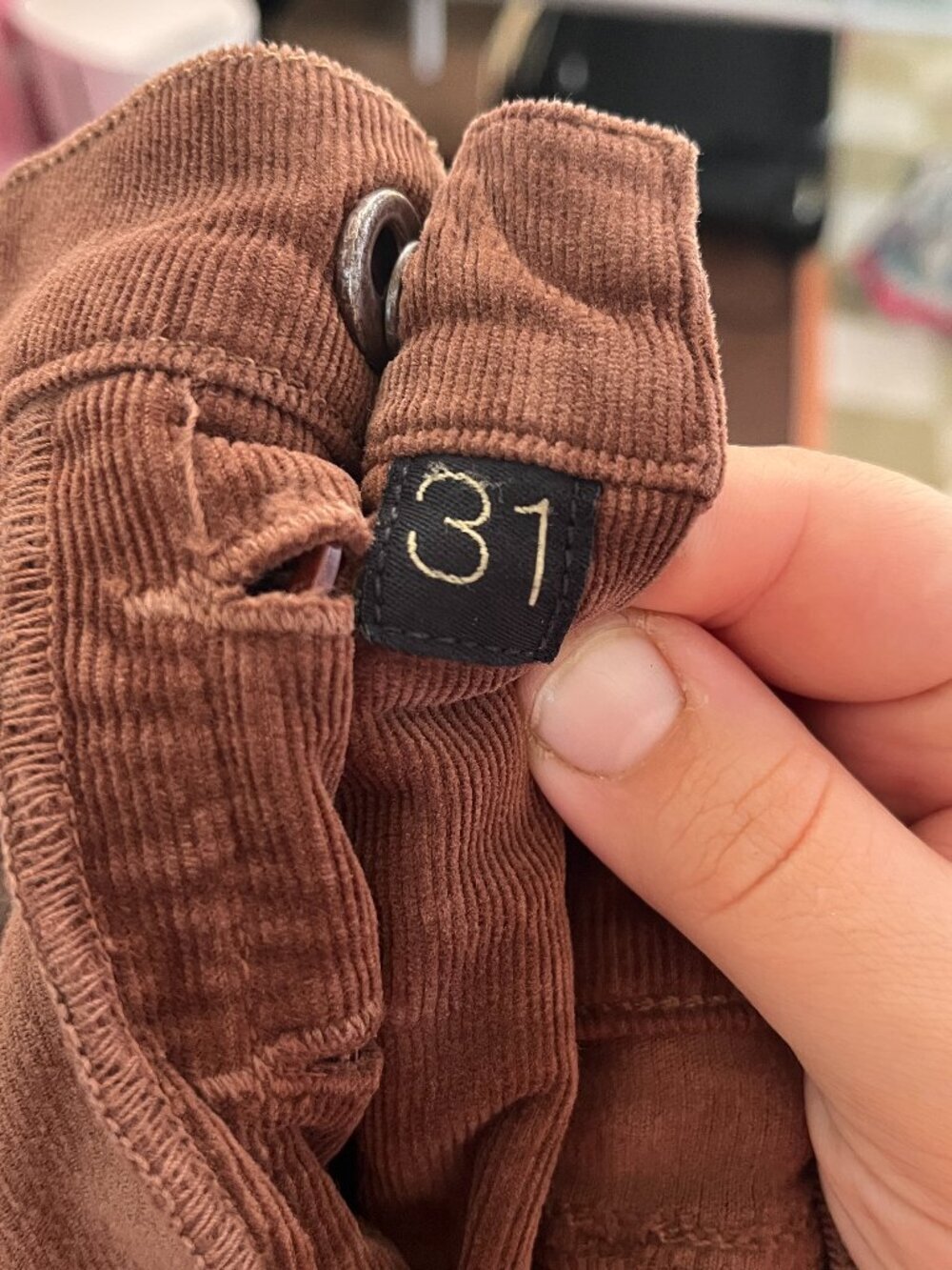Goldsign Boyfriend Bootcut Corduroy sz 31 Jeans Made in USA Chocolate Collegiate - Picture 5 of 13